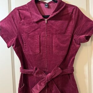 Windsor Maroon Corduroy Jumpsuit